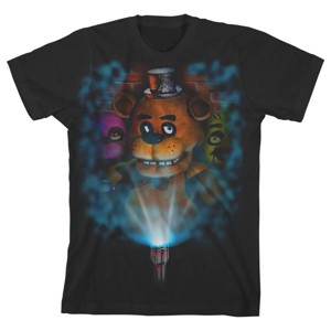 Five Nights at Freddy's Flashlight Characters Boy's Black T-shirt - 1 of 3