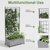 Dovelina Mobile Metal Planter Box, Garden Bed, Trellis for Climbing Plants, Drainage Holes and wheels - 3 of 4