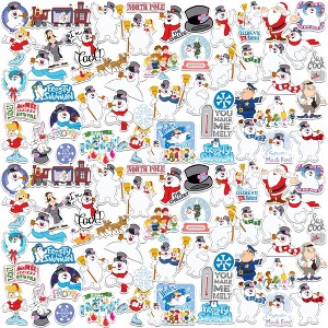 Frosty The Snowman 100ct Vinyl Large Deluxe Stickers Variety Pack - Laptop, Water Bottle, Scrapbooking, Tablet, Skateboard, Indoor/Outdoor - 1 of 4