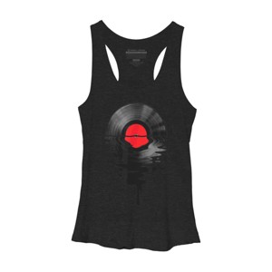 Women's Design By Humans Vinyl Record Music LP Classic 80s Sunset By MinShop Racerback Tank Top - 1 of 2