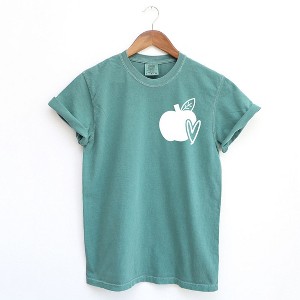 Simply Sage Market Women's Apple Heart Mini Short Sleeve Garment Dyed Tee - 1 of 2