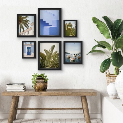 Green on Coral Coast - 6 Piece Shadowbox Frame Gallery Wall Art Set