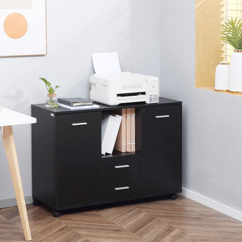 Vinsetto Multifunction Office Filing Cabinet Printer Stand with 2 Drawers, 2 Shelves, & Smooth Counter Surface, 2 of 8