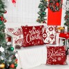 4 Pack Buffalo Plaid Red Christmas Throw Pillow Covers, 18x18in - 3 of 4