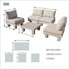 Moda Furnishings 4-Person Outdoor Patio Aluminum Wood Grain Sectional Seating Group With Beige Cushions - 4 of 4