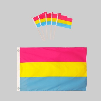 Large Flag with 5 Mini Flags Pansexual - Bullseye's Playground™