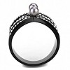 Slickblue Light Black Stainless Steel Criss-Cross Ring Gray Pearl Women's Statement Jewelry, Sizes 5-10 - 4 of 4