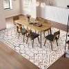 Acekool Washable Boho Geometric Area Rug, Non-Slip Foldable Low Pile Accent Carpet for Living Room Bedroom, Soft - 2 of 4