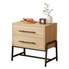 Nightstand with Drawers, Wood Bedside Table, Side Table with Metal Legs, Modern Night Stand, Bed Side Tables for Bedroom Living Room - 2 of 4