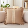 REGALWOVEN Scalloped Wavy Edge Designs Boho Throw Pillow Covers Cushion Cases for Home Decor 18 x 18 Inch 2 Pcs - 2 of 4