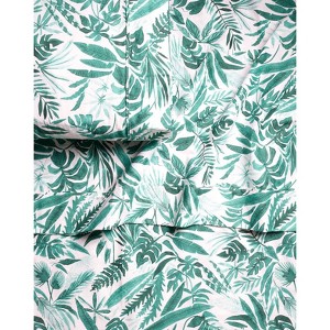 society6 Megan Galante Tropical Palm Green Brushed Cotton Sheet Set Green - 1 of 4