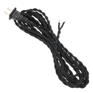 Unique Bargains Extension DIY Repairing Twisted Cloth Covered Lamp Wire with Plug 18 AWG - 1 of 4