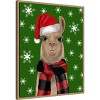 Amanti Art 23"x28" Llama Christmas Hat by Fab Funky Framed Canvas Wall Art Print - 2 of 4