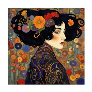Canvas Wall Art - Tina Lavoie 'Art Nouveau Beauty IV' Wall Art for Living Room, Bedroom, or Office Décor by Trademark Fine Art - 14 x 14 Inches - 1 of 4