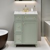 24" Bathroom Vanity with Sink, Free Standing Single Basin Vanity Set with Two Drawers and One Door - Leovsnove - 2 of 4