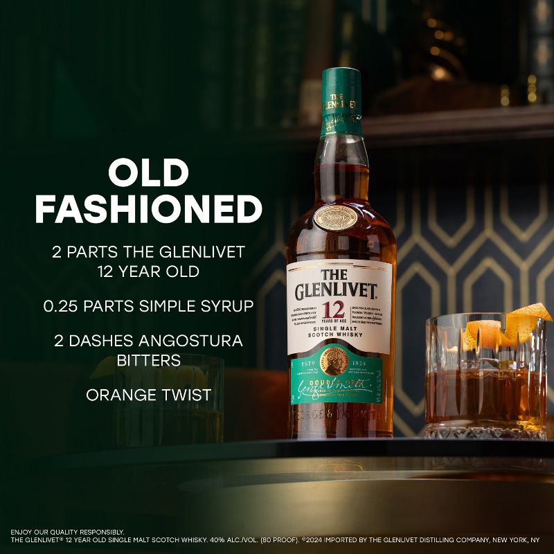 The Glenlivet 12yr Single Malt Scotch Whisky - 750ml Bottle, 3 of 10