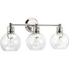 Progress Lighting Hansford 3-Light Bath Vanity Fixture, Polished Nickel, Clear Spherical Shade - image 2 of 4