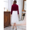 INSPIRE CHIC Women's Evening Long Sleeve Sparkle Trim Bridal Wedding Elegant Cocktail Velvet Shrug - 4 of 4