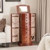 Costway Wood Jewelry Cabinet Storage Chest Stand Organizer Necklace - 4 of 4