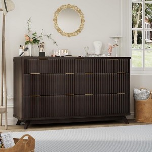 Fluted 7 Drawers Dresser for Bedroom, 54" Wide Modern Chest of Drawers, Wood Storage Cabinet Organizer for Bedroom, Living Room, Hallway - 1 of 4