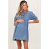 Pinkblush Blue Chambray Double Front Tie Maternity Dress - 2 of 3