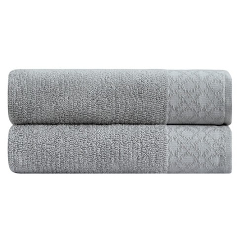 Market & Place Turkish Cotton Luxury 2-pack Bath Towel Set Light Grey ...