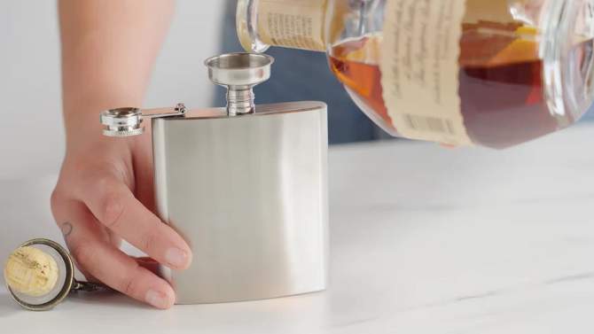 True Stainless Steel Flask  with Funnel, 2 of 7, play video