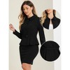 INSPIRE CHIC Women's Business Peplum Blazer and Pencil Skirt Suit Set 2 Pcs - 2 of 4