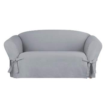 Heavyweight Cotton Duck Loveseat Slipcover Pacific Blue - Sure Fit
