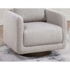 Swivel Accent Chair with Wooden Base and Low-Profile Modern Design for Living Room - 4 of 4