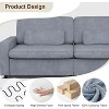 Vipbear 89.37" Square Arm Corduroy Sofa with Washable Cover, Sofa Modern Sofa Couch 3 Seater Corduroy Fabric Sofa,White - 4 of 4