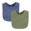 Hudson Baby Infant Boy Drooler Bib with Waterproof Lining, Blue Burgundy, One Size - 3 of 4