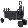 Whisen Fishing Cart Beach Wagon w/11'' All-Terrain Wheels, Umbrella Holder and Storage Pockets, 550lb Large Capacity - Black - 3 of 4