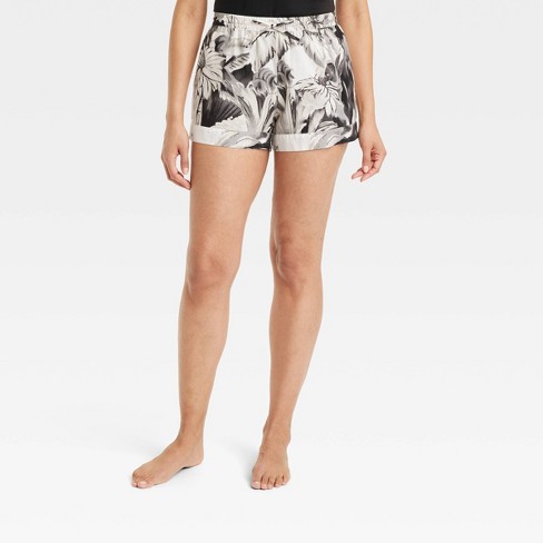 Women's Cotton Blend Pajama Shorts - Stars Above™ Black/White/Floral XS