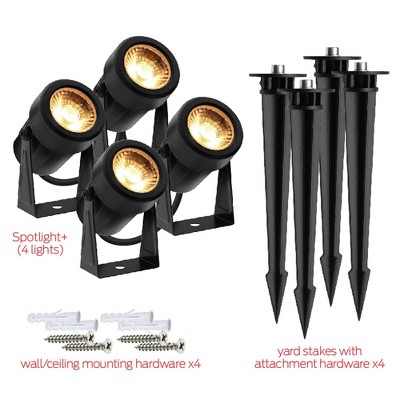 Monster Smart 4-Piece RGBW Outdoor LED Spotlights with Voice Control