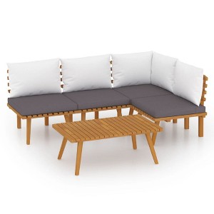 vidaXL Patio Lounge Set Sectional Sofa Set with Cushions Solid Wood Acacia - 1 of 4