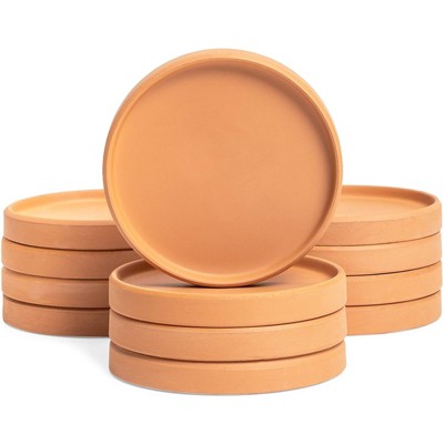 Okuna Outpost 12 Pack Clay Terra Cotta Plant Pot Saucers, Round Terracotta Drip Trays 4.5-Inch