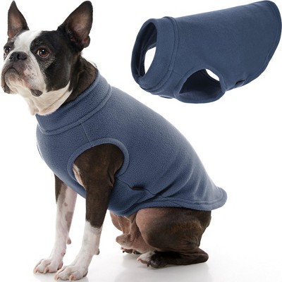 Gooby Stretch Fleece Vest, Pullover Fleece Vest Jacket Sweater for Dogs, Indigo Blue, X
