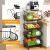 5 Tier Stackable Fruit Vegetable Storage Baskets with Wheels, Metal Wire Storage Basket Organizer Baskets - 2 of 4