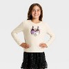 Girls' Long Sleeve 'Christmas Cat' Flip Sequin T-Shirt - Cat & Jack™ Cream - 2 of 4