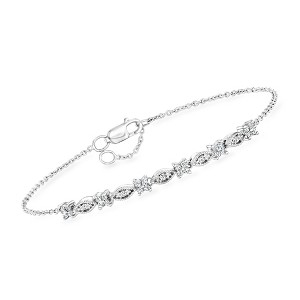Pure Collection by Ross-Simons 0.20 ct. t.w. Diamond Multi-Shaped Station Bracelet in Sterling Silver - 1 of 4