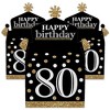 Big Dot of Happiness Adult 80th Birthday - Gold - Treat Box Party Favors - Birthday Party Goodie Gable Boxes - Set of 12 - 2 of 4