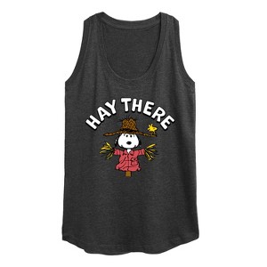 Women's - Peanuts - Snoopy Scarecrow Hay There Graphic Racerback Tank - 1 of 4
