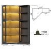 PAKASEPT 39"W Corner Display Curio Cabinet, Transparent Display Case with Glass Doors and LED Lights for Collectibles, Display Shelf for Living Room - 2 of 4