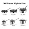Itopfox 10-Piece Non Stick Cookware Set, Hybrid Stainless Steel Pots and Pans, Induction Compatible, Includes Frying Pans, Saucepans, Saute Pan - 4 of 4