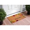 HomeRoots 17" X 29" Natural Red and Yellow Coir Leaves Welcome Outdoor Fall Door Mat - 2 of 3