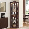 FONTOI Corner Curio Cabinet with Tempered Glass Doors&Shelves, Elegant Display Storage for Living Room,Bedroom, Cherry, 15.94"*70.28"*21.65" - 2 of 4