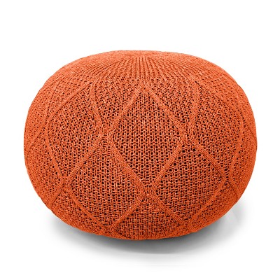 ARTPLAN Round Pouf Ottoman Home knit Floor Foot Pouf Woven Stool For Living Room, Lounge and Bedroom