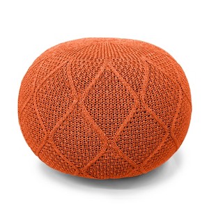 ARTPLAN Round Pouf Ottoman Home knit Floor Foot Pouf Woven Stool For Living Room, Lounge and Bedroom - 1 of 4