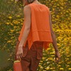 Women's Sleeveless Crop Top Summer Flowy Loose Crew Neck Athletic Cropped Tank Tee Shirts - 3 of 4